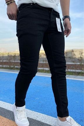 شلوار جین مشکی مردانه پاچه تنگ Gussi - کد 931888112