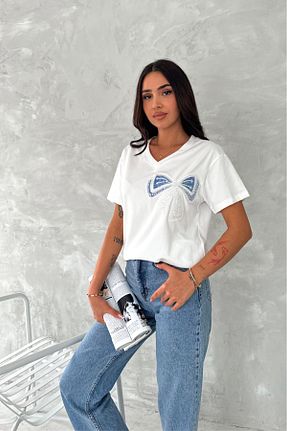 تیشرت سفید زنانه Relaxed FEMELLE - کد 931896549