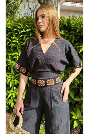 ست بالاتنه و پائین تنه مشکی زنانه بافتنی Angel Mia - کد 931886568
