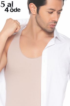 رکابی بژ مردانه پنبه ای Katmirra - کد 931886978