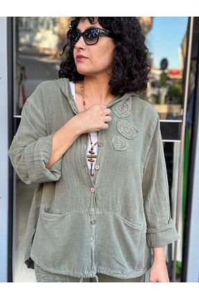 پیراهن خاکی زنانه اورسایز Seviliko - کد 932639885