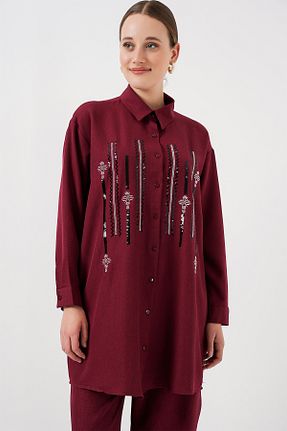 ست بالاتنه و پائین تنه حجاب زرشکی زنانه اورسایز Bigdart - کد 931954668