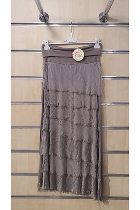 دامن قهوه ای زنانه ابریشم Park Moda - کد 931903452