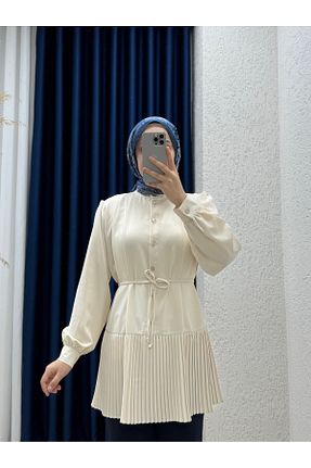 بلوز حجاب طوسی زنانه Fitted Genel Markalar - کد 931972448