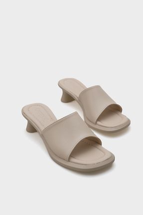 دمپائی بژ زنانه پاشنه ضخیم Capone Outfitters - کد 905042326