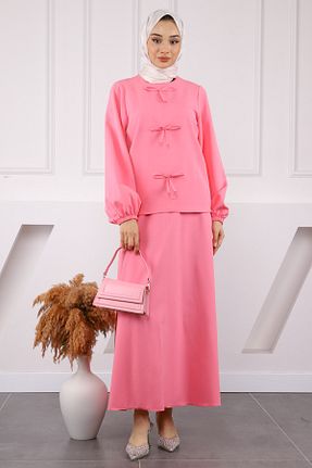 ست بالاتنه و پائین تنه حجاب صورتی زنانه رگولار İmajButik - کد 931961801