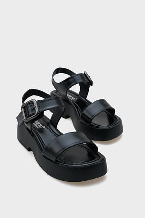 صندل مشکی زنانه پاشنه پر Capone Outfitters - کد 904634090