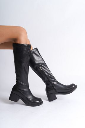 چکمه مشکی زنانه چرم مصنوعی Capone Outfitters - کد 871514288