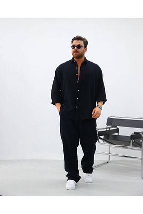 ست بالاتنه و پائین تنه مشکی مردانه بافتنی OKSHEN - کد 931966297