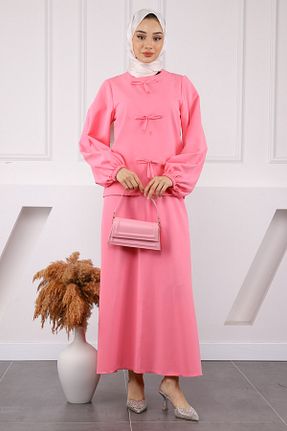 ست بالاتنه و پائین تنه حجاب صورتی زنانه رگولار İmajButik - کد 931961801