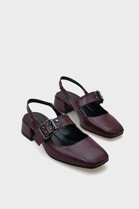 کفش پاشنه بلند کلاسیک زرشکی زنانه چرم مصنوعی Capone Outfitters - کد 898608105