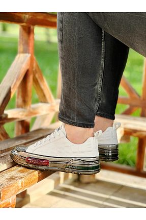 کفش اسنیکر سفید مردانه چرم اصل ByItallanoshoes - کد 931979874