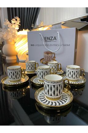 فنجان قهوه رنگی 6 نفره Enza - کد 901427238