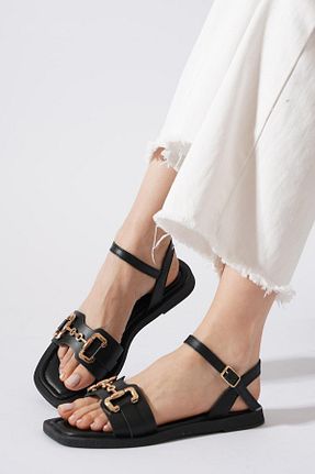صندل مشکی زنانه پاشنه ضخیم Moda Pie - کد 932002191