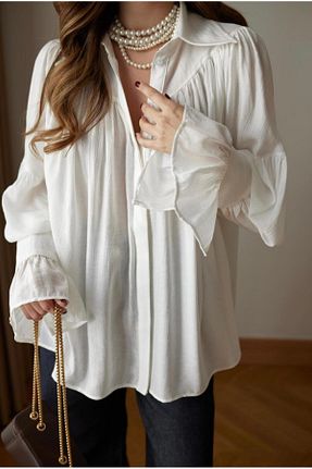 پیراهن سفید زنانه اورسایز FEMMESTUDIO - کد 932000762