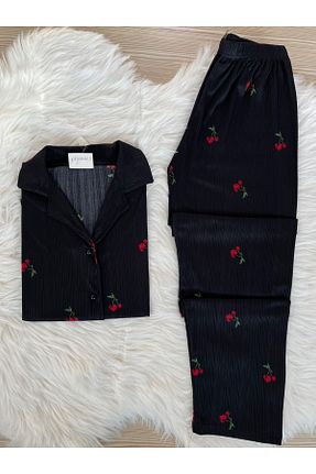 ست لباس راحتی مشکی زنانه پلنگی Pijamacs - کد 932024249