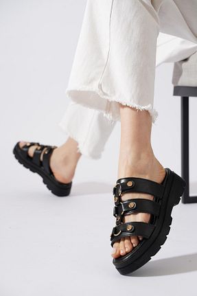دمپائی خانگی مشکی زنانه چرم مصنوعی Moda Pie - کد 932032292