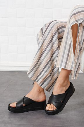 دمپائی خانگی مشکی زنانه پاشنه تخت Moda Pie - کد 932032173
