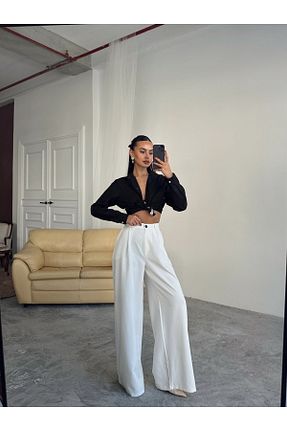 شلوار سفید زنانه بافتنی mydukkan.co - کد 932024755