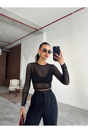 بلوز مشکی زنانه یقه دوچرخه mydukkan.co - کد 932027080