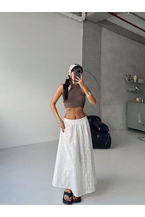 دامن سفید زنانه mydukkan.co - کد 932038740