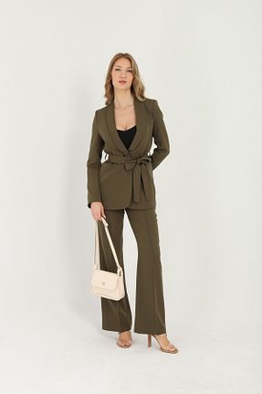 ست بالاتنه و پائین تنه خاکی زنانه بافتنی Milamia - کد 932049606