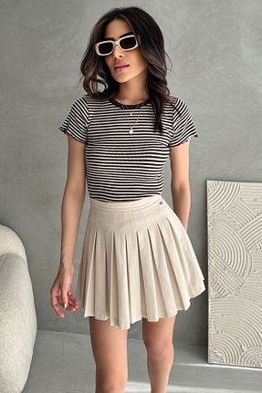 بلوز قهوه ای زنانه یقه دوچرخه EYLANA - کد 932063499
