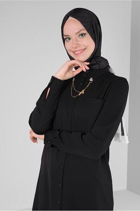 تونیک حجاب مشکی زنانه پلی استر Alvina - کد 805631079