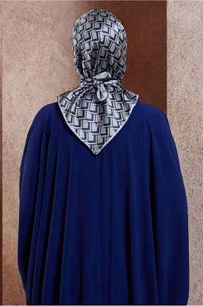 روسری سرمه ای پلی استر Alvina - کد 835784762