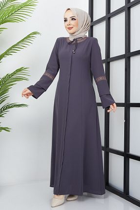 مانتو بلند حجاب طوسی زنانه hafsamina - کد 635375622