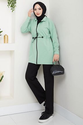ست بالاتنه و پائین تنه حجاب سبز زنانه رگولار hafsamina - کد 932101604