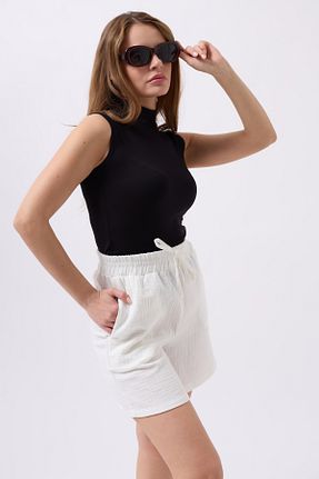 شلوارک و برمودا سفید زنانه فاق بلند Clu - کد 932109517
