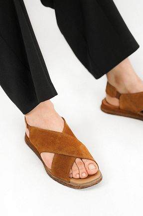 صندل قهوه ای زنانه پاشنه تخت Stilbagshoes - کد 707366367