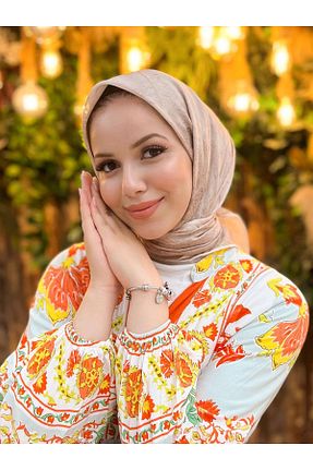 روسری بژ پلی استر Sultan Eşarp - کد 753334602
