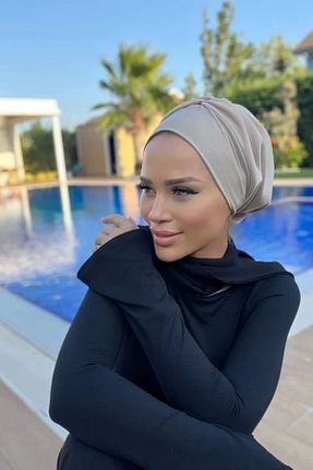 کلاه شنای حجاب بژ زنانه LADRANS BOUTİQUE - کد 896862135