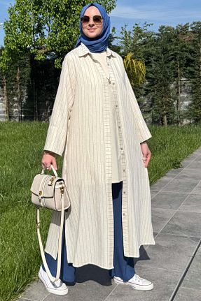کلاه و ابایا سفید زنانه پنبه ای Rabia Şamlı - کد 932877818