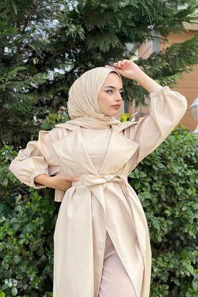 ترنچکت حجاب بژ زنانه پنبه پلی استر NEWCO - کد 932185427