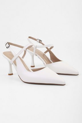 کفش استایلیتو سفید پاشنه نازک Shoeberry - کد 932193394