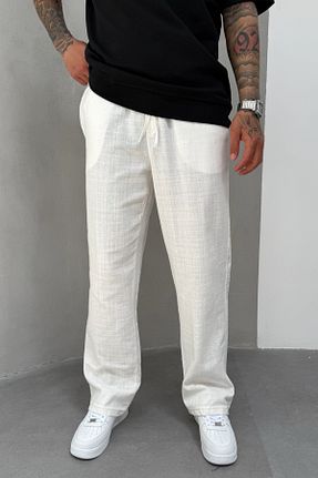 شلوار سفید مردانه کتان MADZEYMODA - کد 932187248