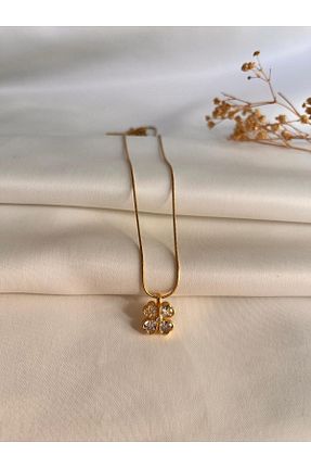 گردنبند استیل ( فولاد ) زرد زنانه استیل (فولاد) VELMORIA - کد 897393906