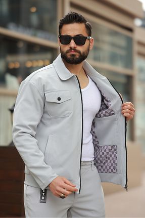 کت طوسی زنانه اورسایز BYzıt - کد 932241518