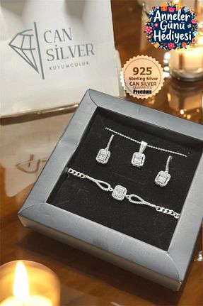 ست نقره زنانه زیرکن CAN SİLVER - کد 823982273