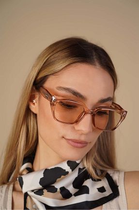 عینک آفتابی بژ زنانه 53 Stil Noktası - کد 932200803