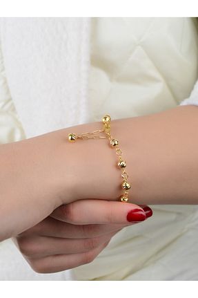 دستبند طلا طلائی زنانه 14 عیار kuyumcu nurettin - کد 770744769