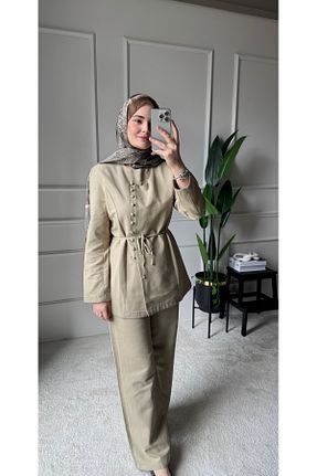 ست بالاتنه و پائین تنه حجاب بژ زنانه رگولار Venoura - کد 930795810