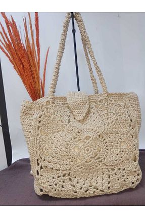 کیف دوشی بژ زنانه حصیر GÇA Moda - کد 932270568