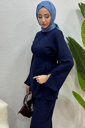 ست بالاتنه و پائین تنه حجاب سرمه ای زنانه Relaxed Tesettür Diyarı - کد 932328116