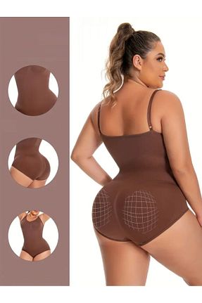 گن لاغری سایز بزرگ قهوه ای زنانه مخلوط ویسکون MİSTİRİK - کد 933370426