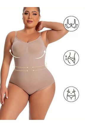 گن لاغری سایز بزرگ بژ زنانه مخلوط ویسکون MİSTİRİK - کد 862592228