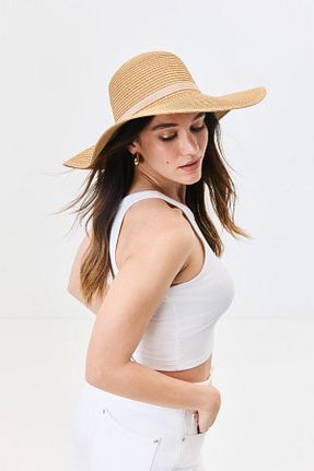 کلاه قهوه ای زنانه حصیر C&CITY - کد 932333694